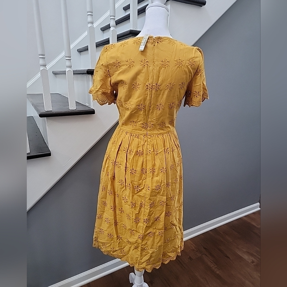 Madewell Yellow Midi Dress View 5